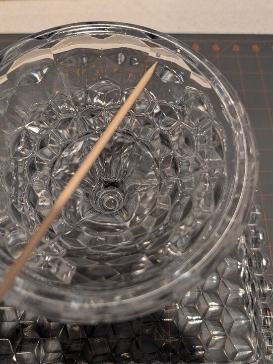 Vintage Fostoria American Clear Glass Square Cake Stand Cubist Pattern Rum Well - Picture 16 of 16